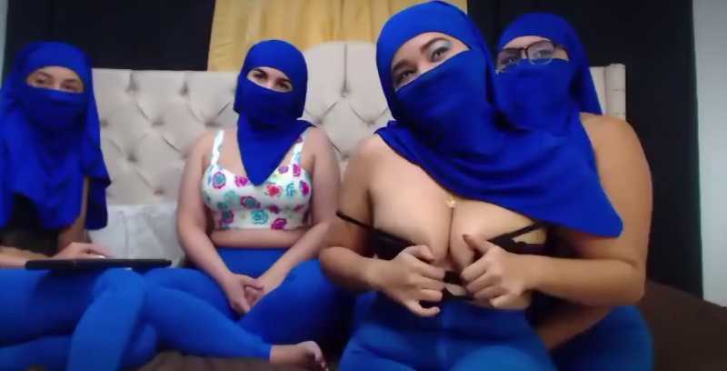 Lesbiennes arabes musulmanes en uniforme HIJAB Webcam